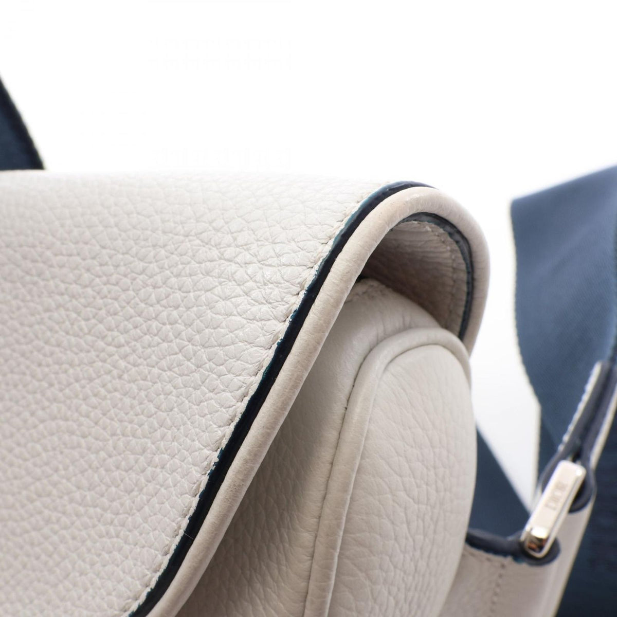 Dior Waist Bag Saddle White Navy Red Leather — view 6