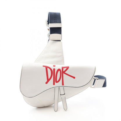 Dior Waist Bag Saddle White Navy Red Leather