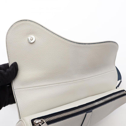 Dior Waist Bag Saddle White Navy Red Leather — view 7