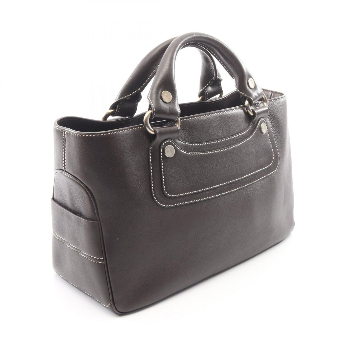 Celine Handbag Boogie Bag Dark Brown Leather — view 2