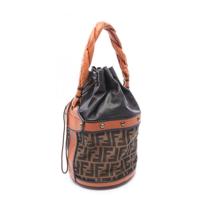 Fendi Zucca Bucket Bag Brown Canvas Leather — view 2