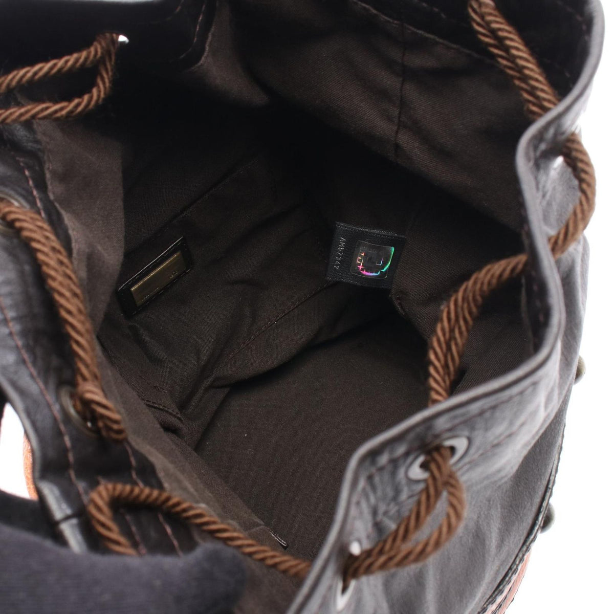 Fendi Zucca Bucket Bag Brown Canvas Leather — view 3