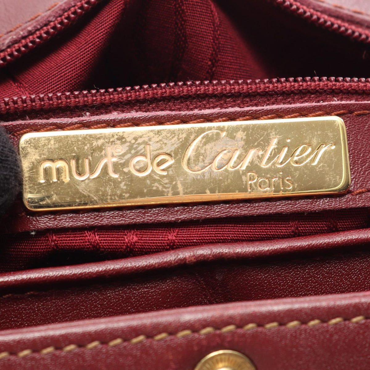 Cartier Shoulder Bag Must Line Bordeaux Leather — view 4