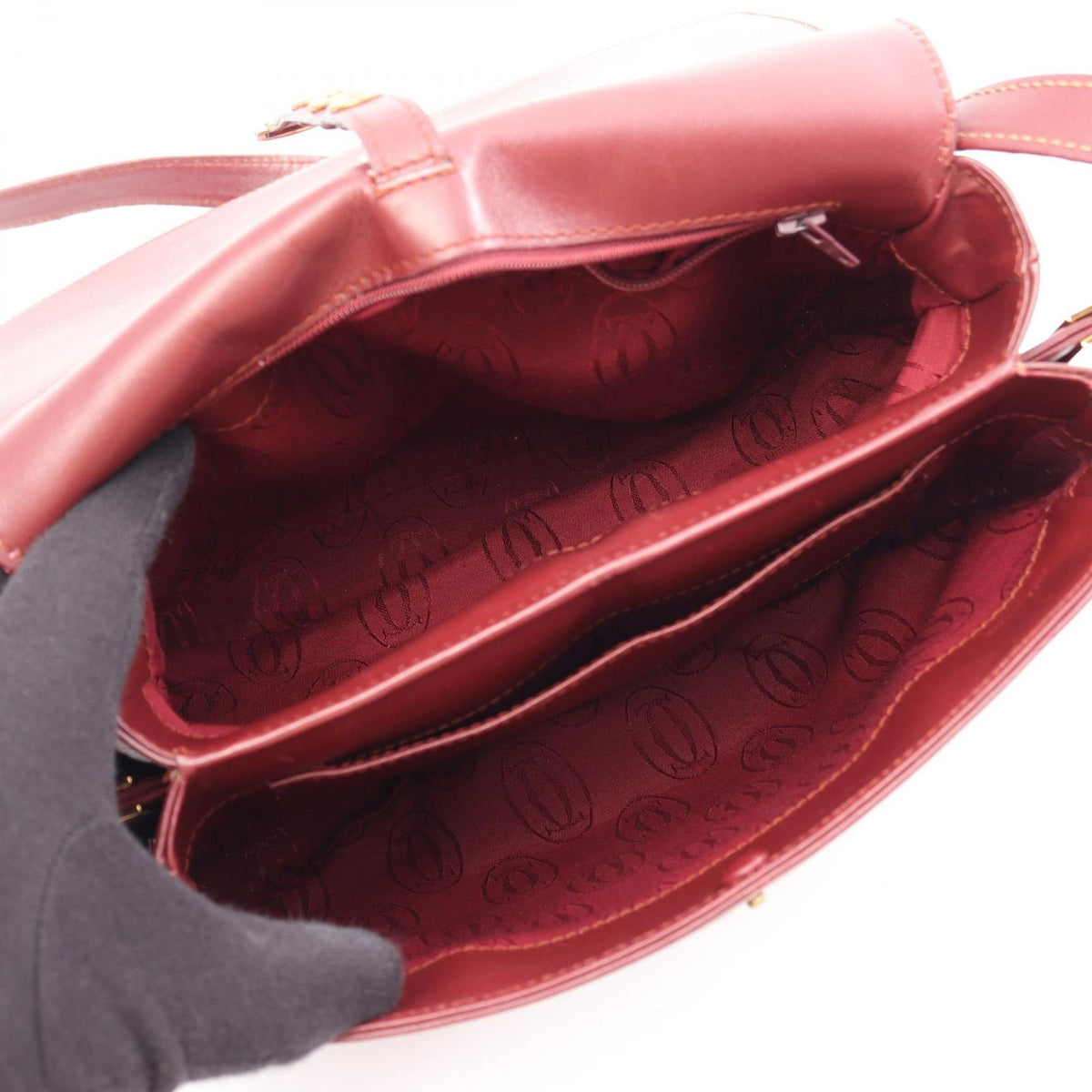 Cartier Shoulder Bag Must Line Bordeaux Leather — view 3