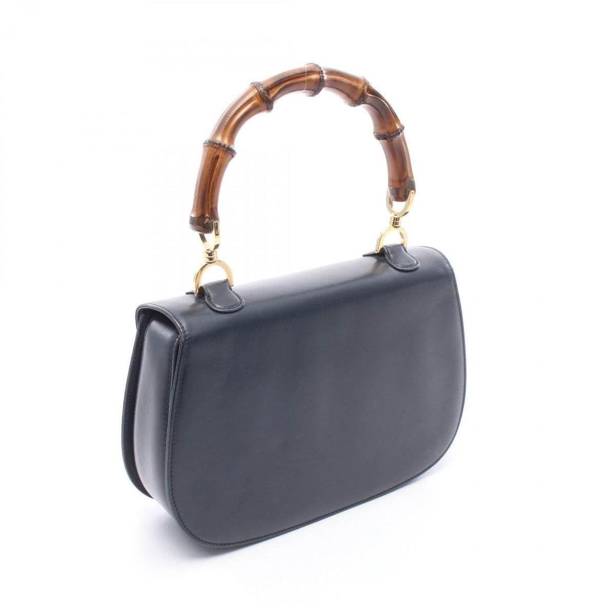 Gucci Handbag Bamboo Navy Leather 2-Way — view 2