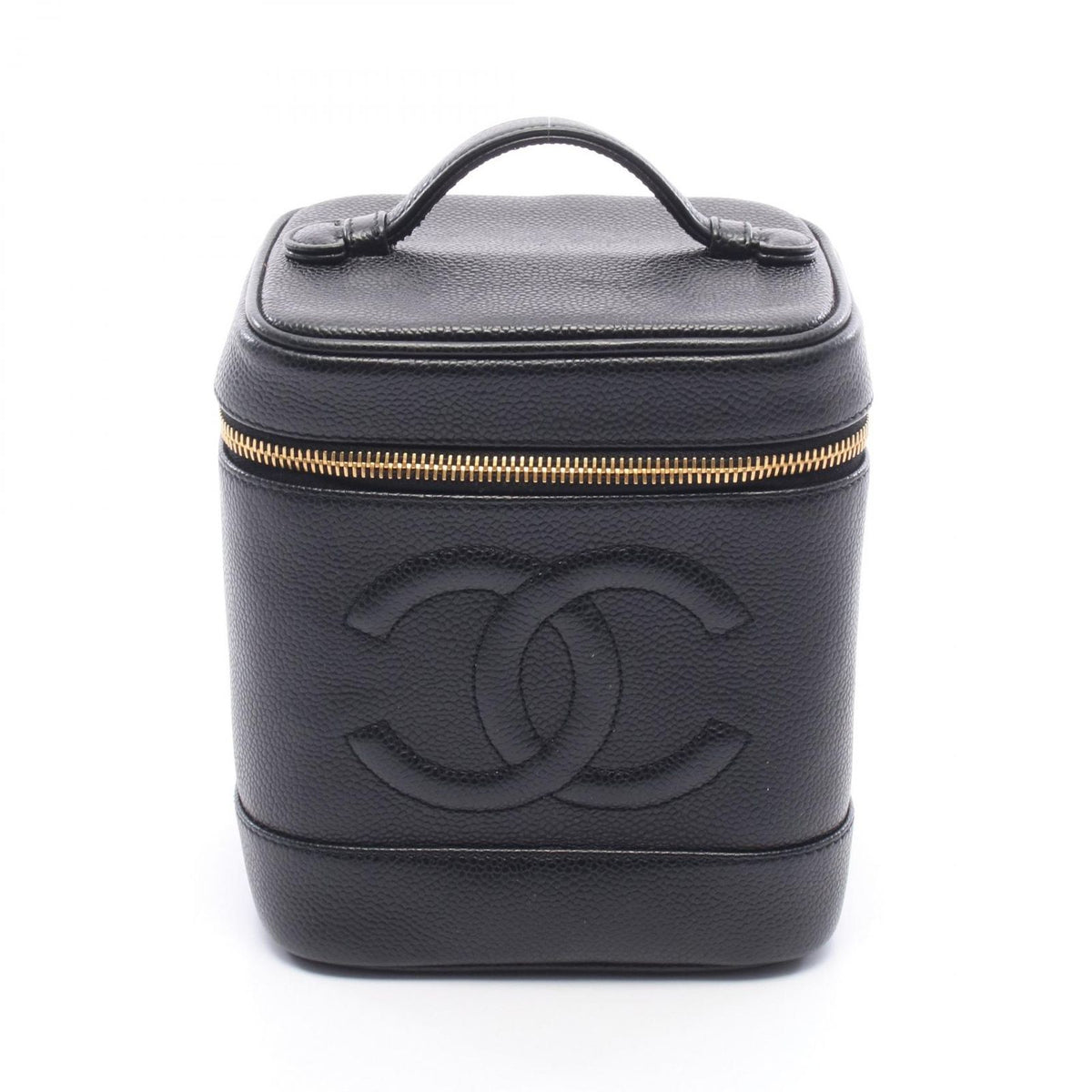 Chanel Handbag CC Logo Black Caviar Leather