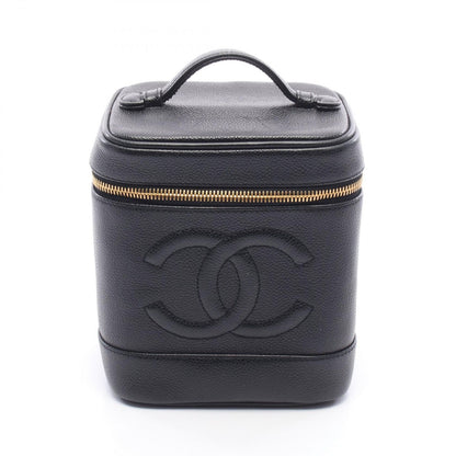 Chanel Handbag CC Logo Black Caviar Leather