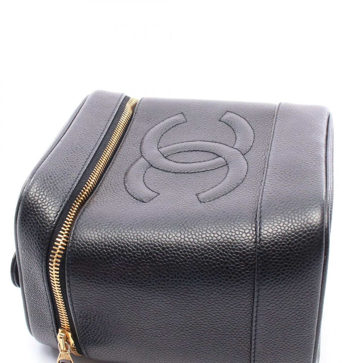 Chanel Handbag CC Logo Black Caviar Leather — view 6