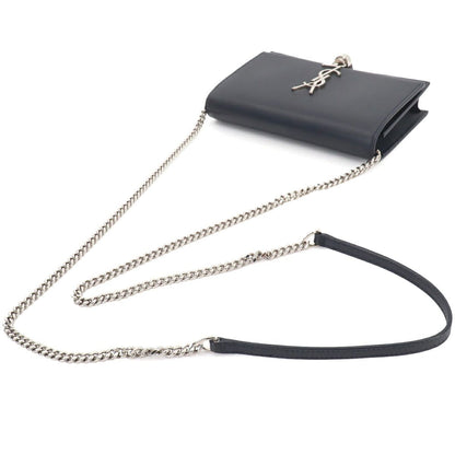 Saint Laurent Kate Chain Wallet Bifold Leather Navy Shoulder Bag — view 5