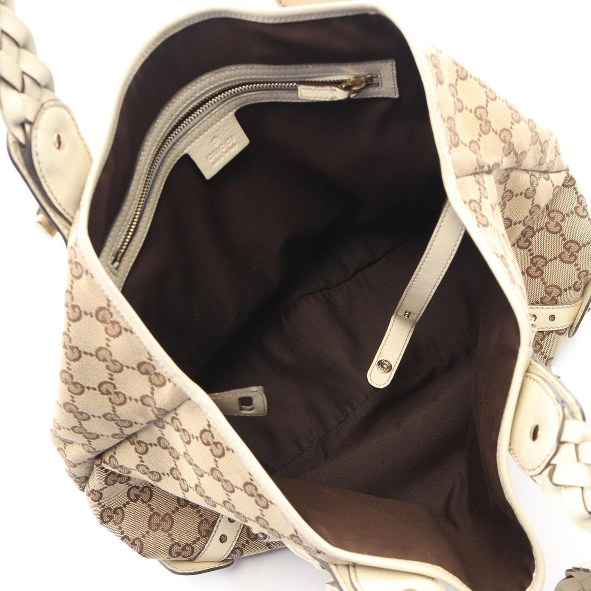 Gucci Shoulder Bag GG Canvas Beige Ivory Horsebit — view 3