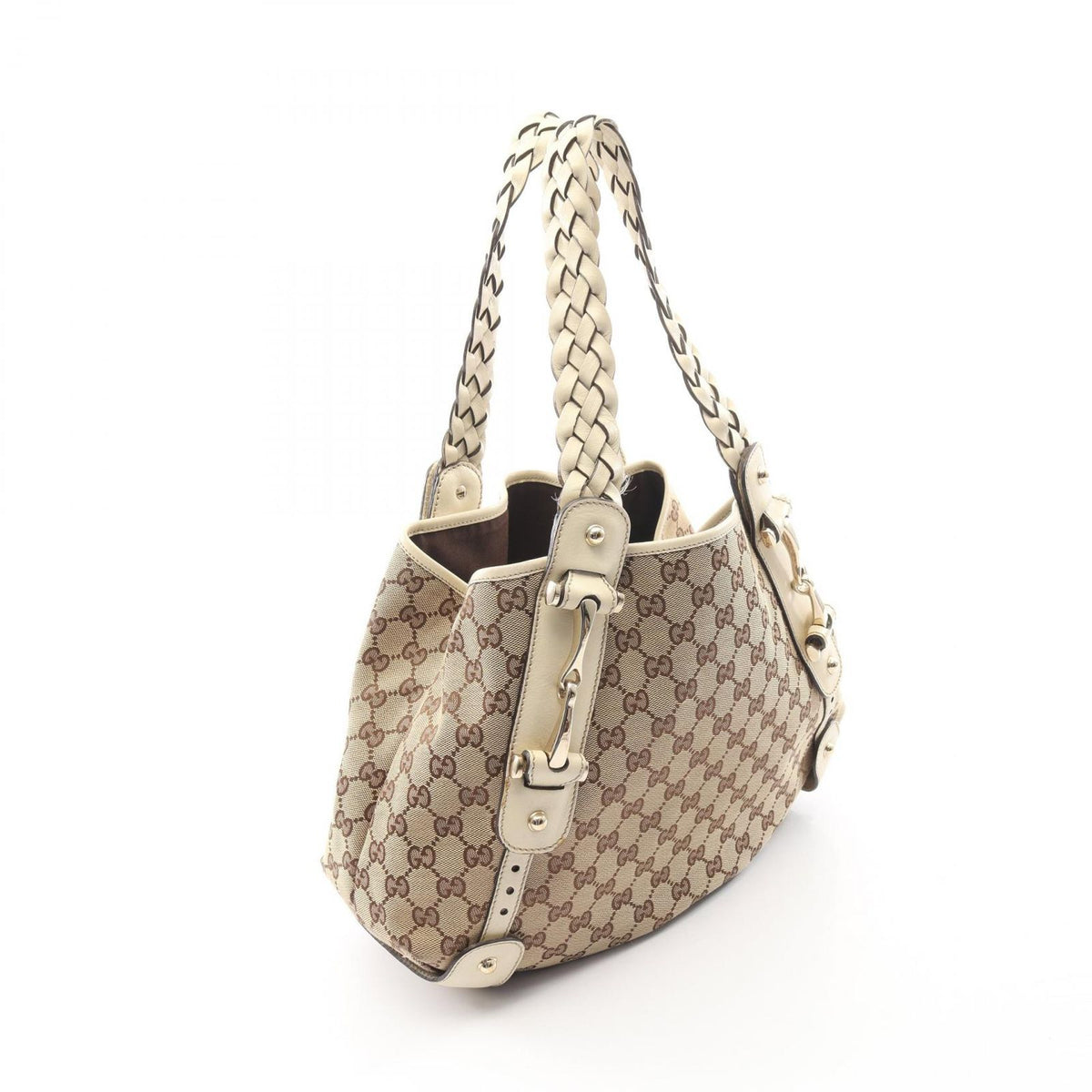 Gucci Shoulder Bag GG Canvas Beige Ivory Horsebit — view 2
