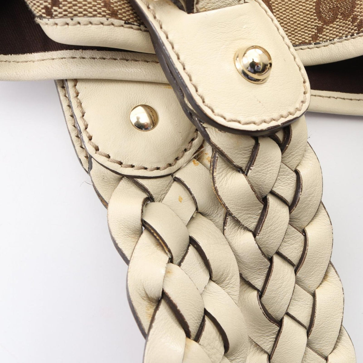 Gucci Shoulder Bag GG Canvas Beige Ivory Horsebit — view 7