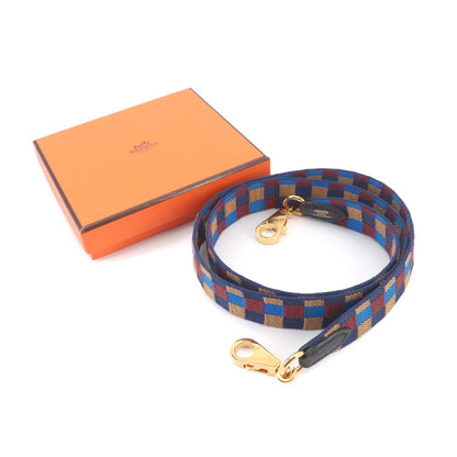Hermes Bandouliere Maxi Quadrille 25 Shoulder Strap Toile Swift Blue Multicolor — view 2