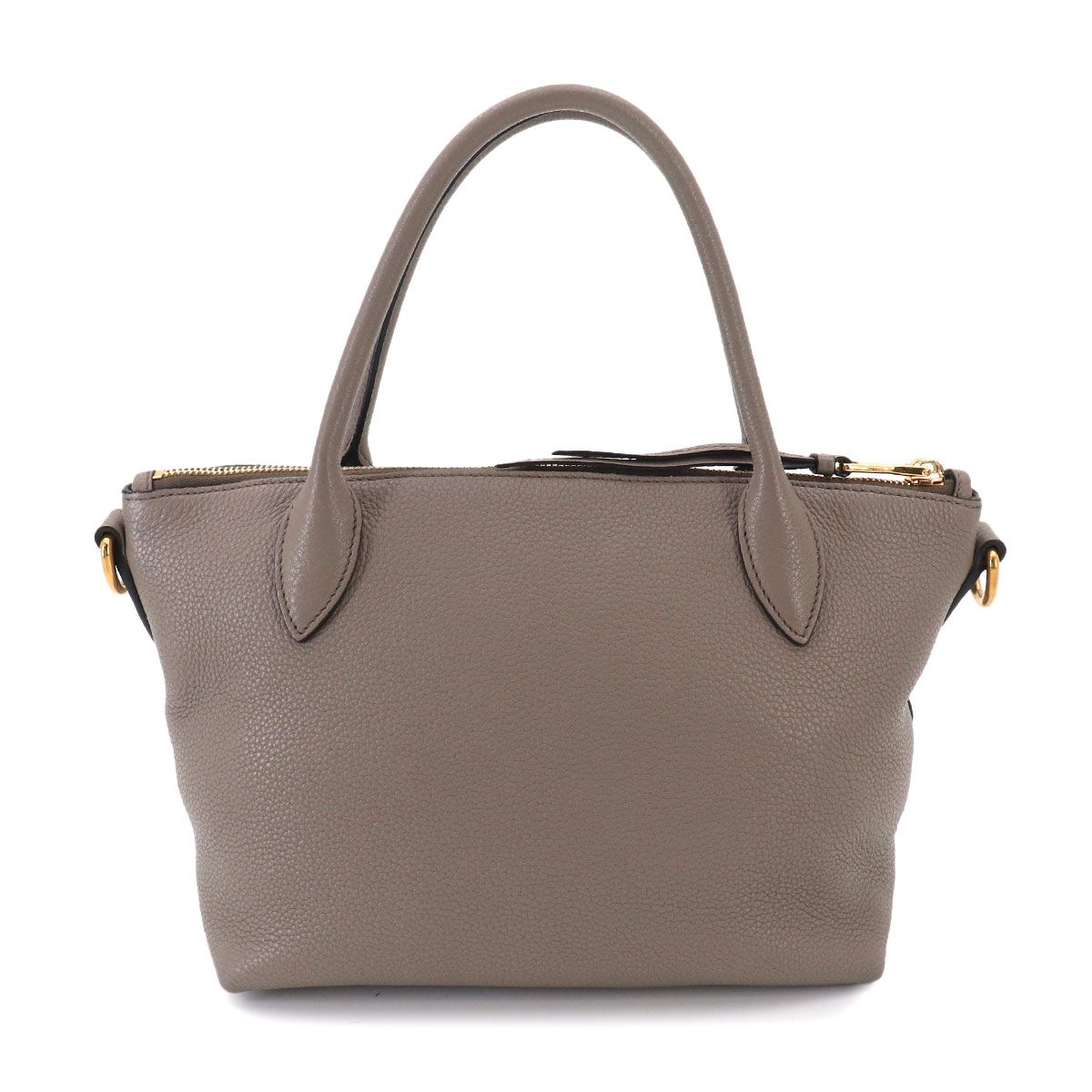 Prada 2-Way Leather Gray Gold Shoulder Bag — view 3