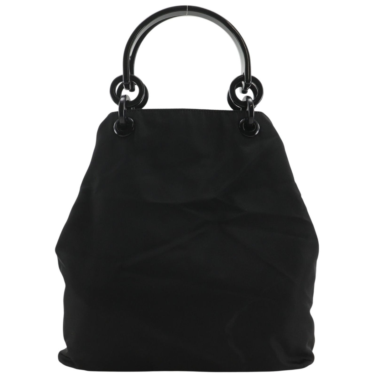 Prada Nylon Plastic Black Handbag