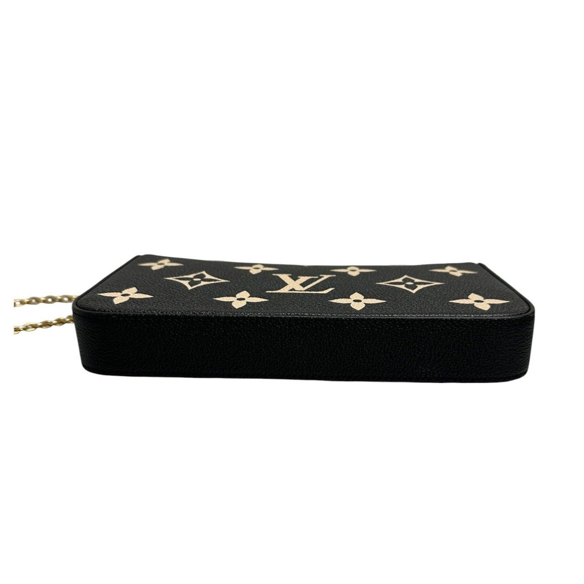 Louis Vuitton Monogram Empreinte Felicie Black Beige Gold Leather Shoulder Bag — view 3