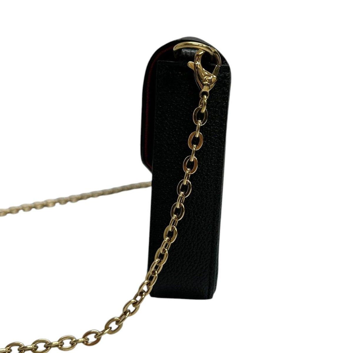 Louis Vuitton Monogram Empreinte Felicie Black Beige Gold Leather Shoulder Bag — view 5