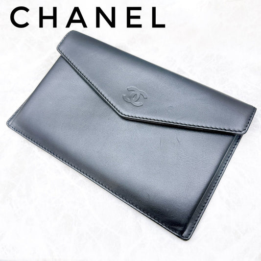 Chanel Wallet Lambskin Black Simple