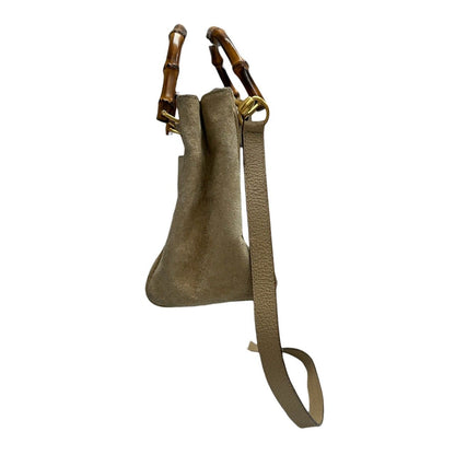 Gucci Vintage Bamboo Beige Gold Leather Shoulder Bag — view 4