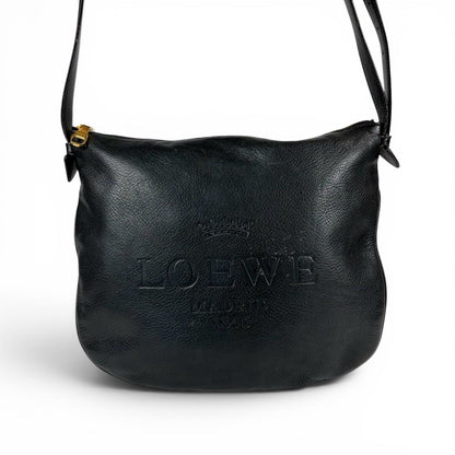 Loewe Heritage Shoulder Bag Cross Black Leather Vintage — view 2