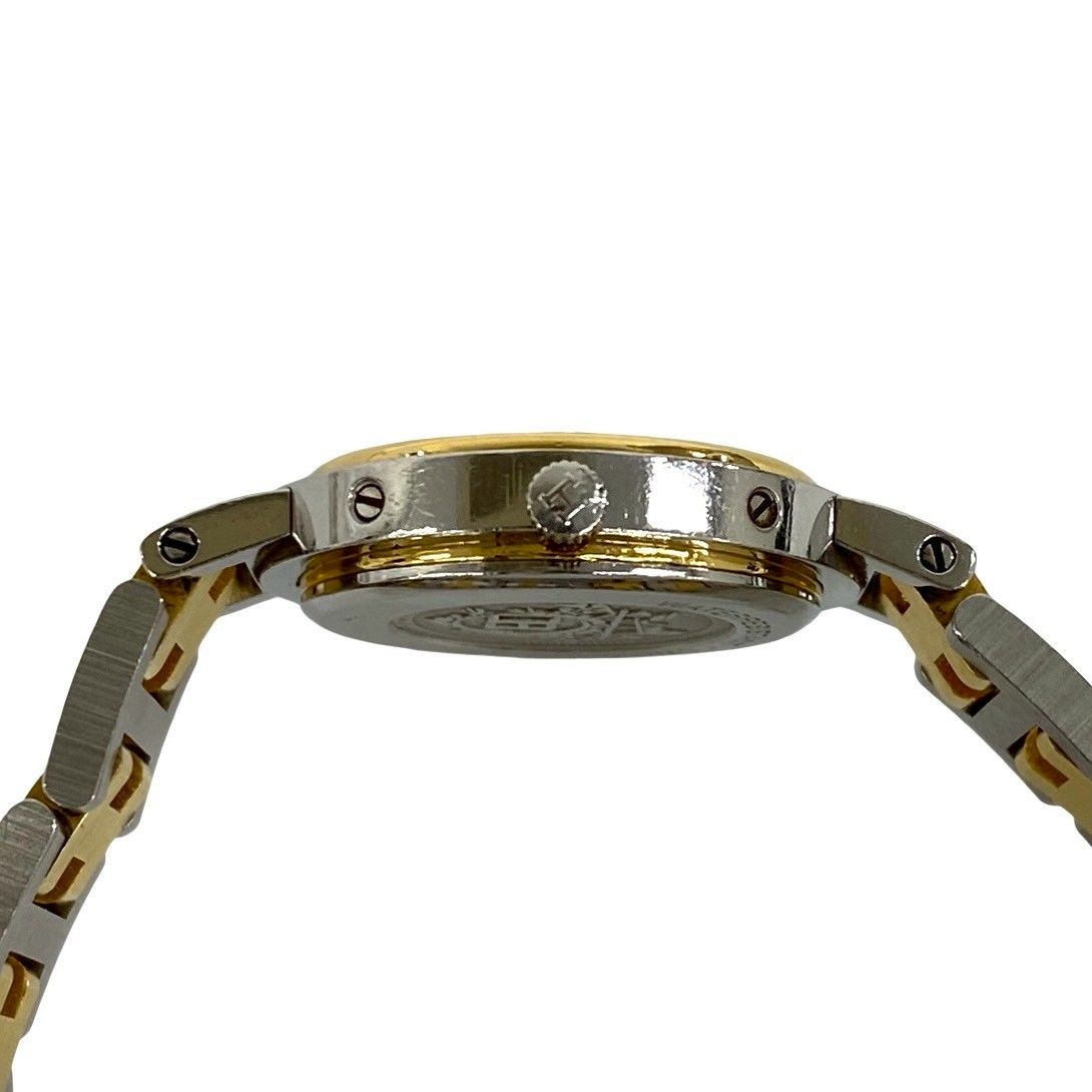 Hermes Clipper Stainless Steel Quartz Watch Wristwatch Silver Gold — view 6