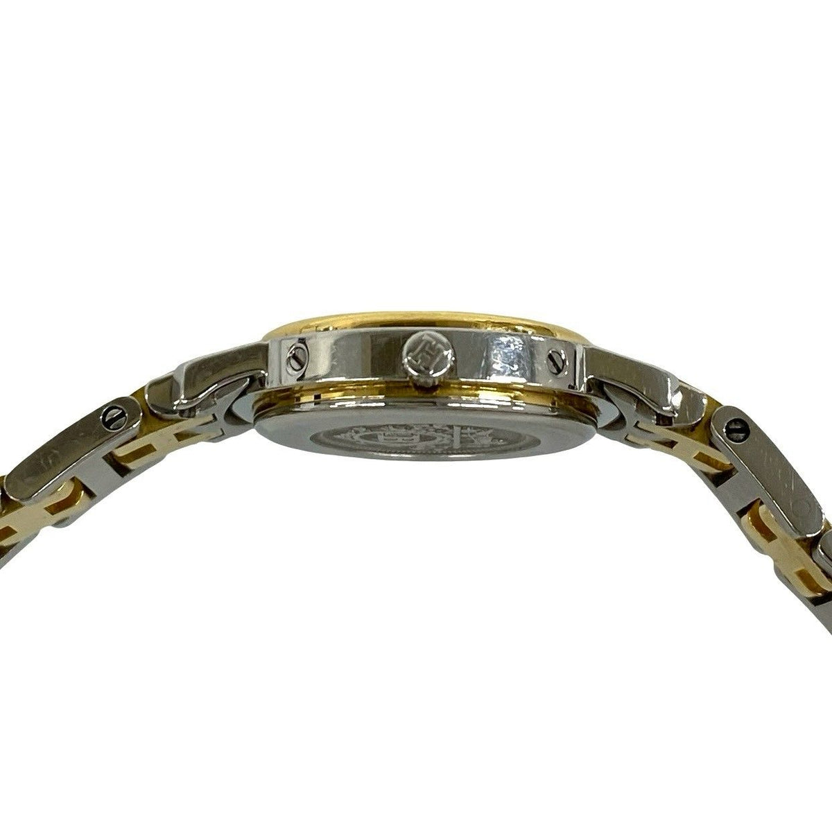 Hermes Clipper Stainless Steel Quartz Watch Wristwatch Silver Gold — view 6