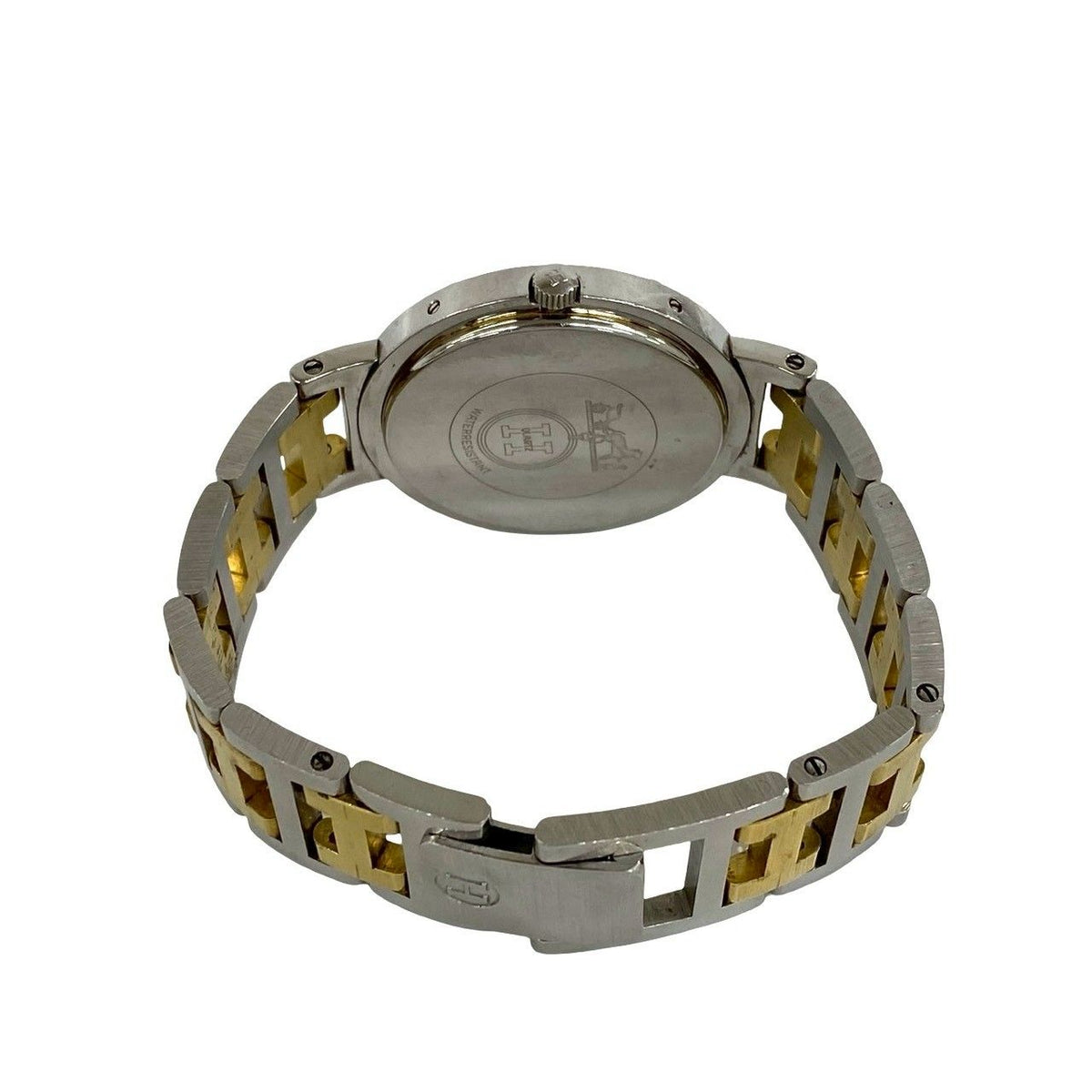 Hermes Vintage Clipper Stainless Steel Quartz Watch Silver Gold — view 8