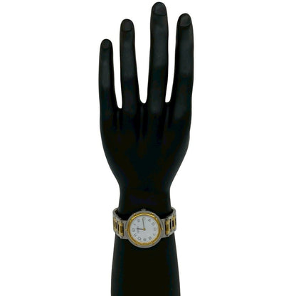 Hermes Vintage Clipper Stainless Steel Quartz Watch Silver Gold — view 2