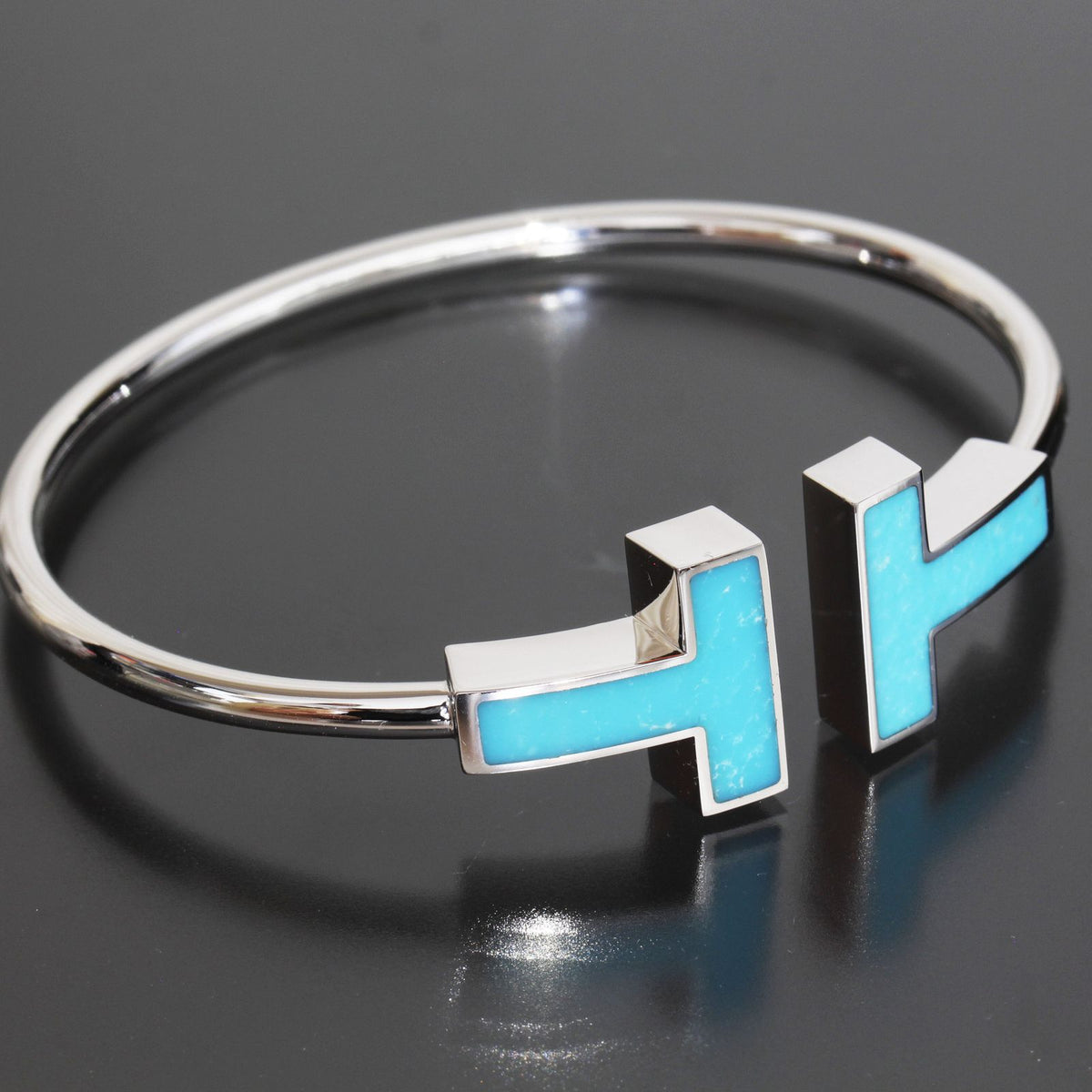 Tiffany & Co T Wide Wire Bracelet Turquoise