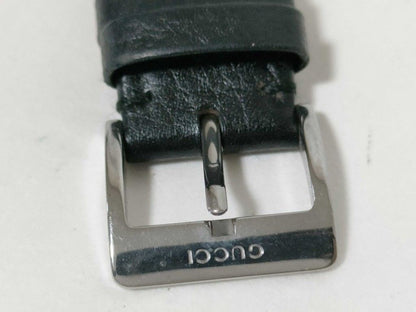 Gucci Watch Black Silver Stainless Steel Leather Analog Square — view 6