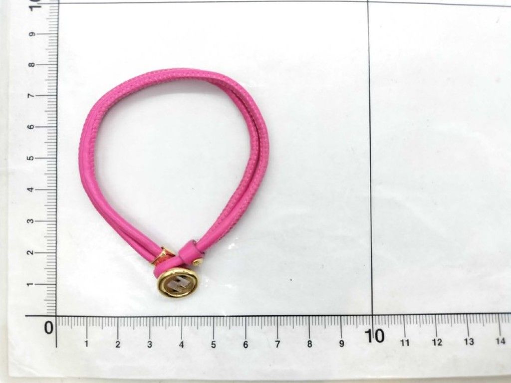 Fendi Bracelet Pink Metal Leather Gold — view 6