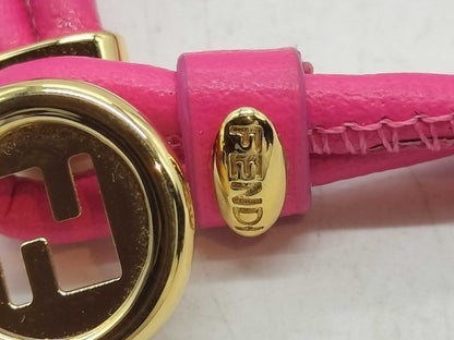 Fendi Bracelet Pink Metal Leather Gold — view 3