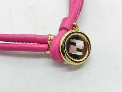 Fendi Bracelet Pink Metal Leather Gold — view 4