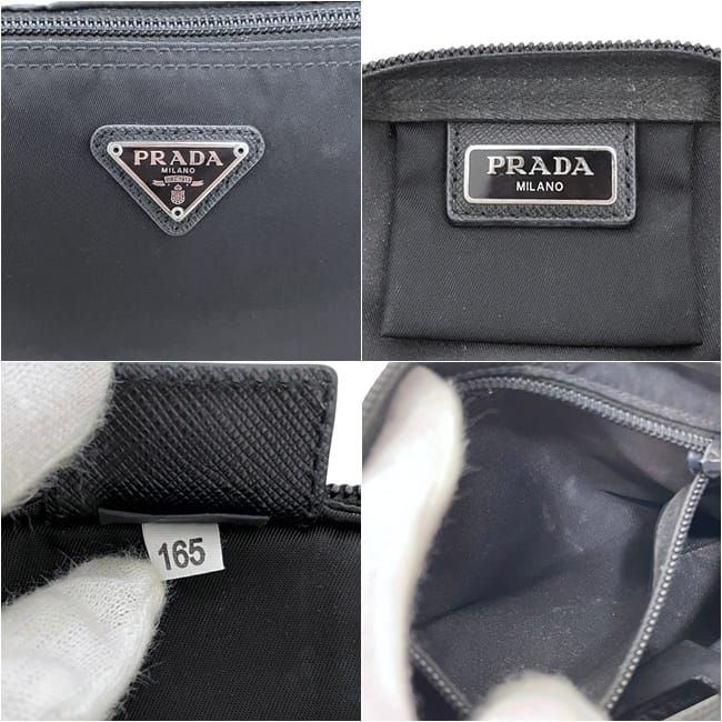 Prada Pouch Black Nero Tessuto Case Nylon 165 Zipper — view 6