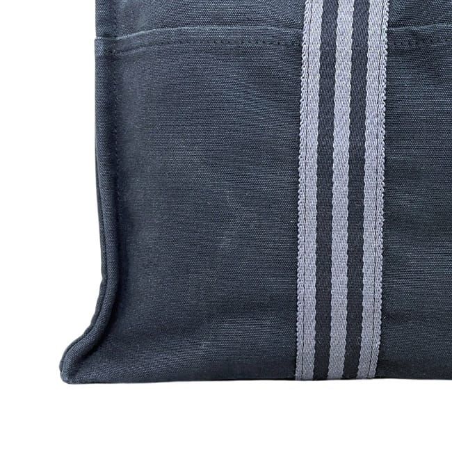 Hermes Tote Bag Fourre Tout MM Black Gray Lightweight Cotton Canvas Document — view 6
