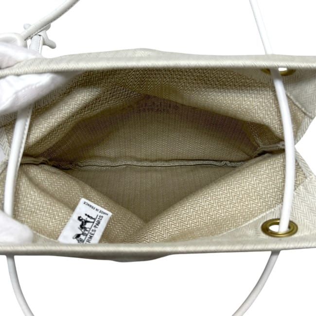 Hermes Shoulder Bag Aline PM Natural Beige White Tote 100% Cotton Logo — view 4