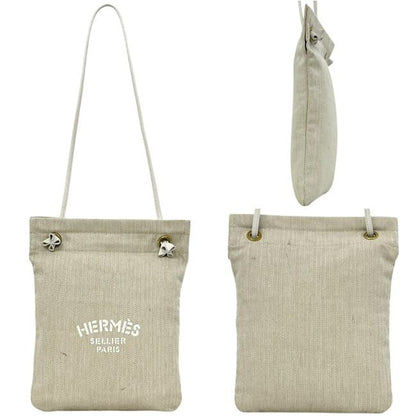 Hermes Shoulder Bag Aline PM Natural Beige White Tote 100% Cotton Logo — view 2