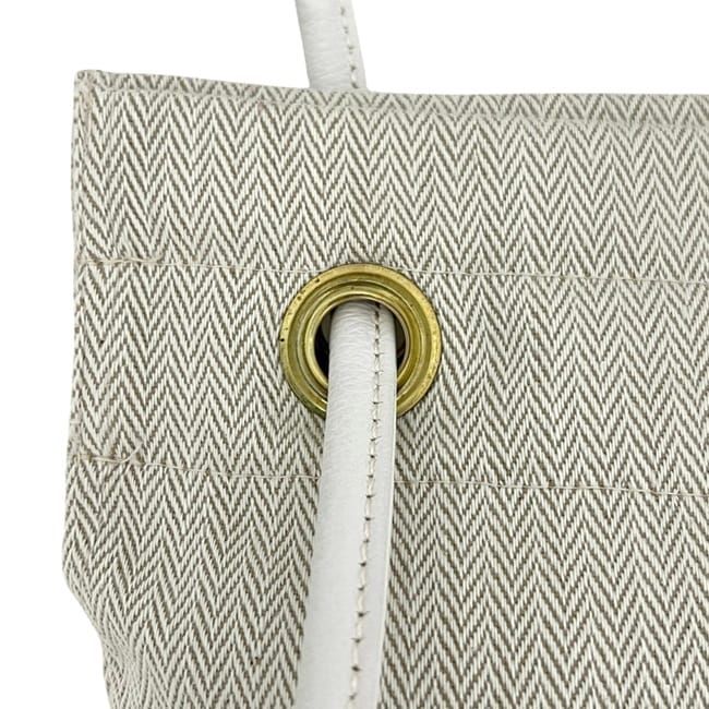 Hermes Shoulder Bag Aline PM Natural Beige White Tote 100% Cotton Logo — view 8