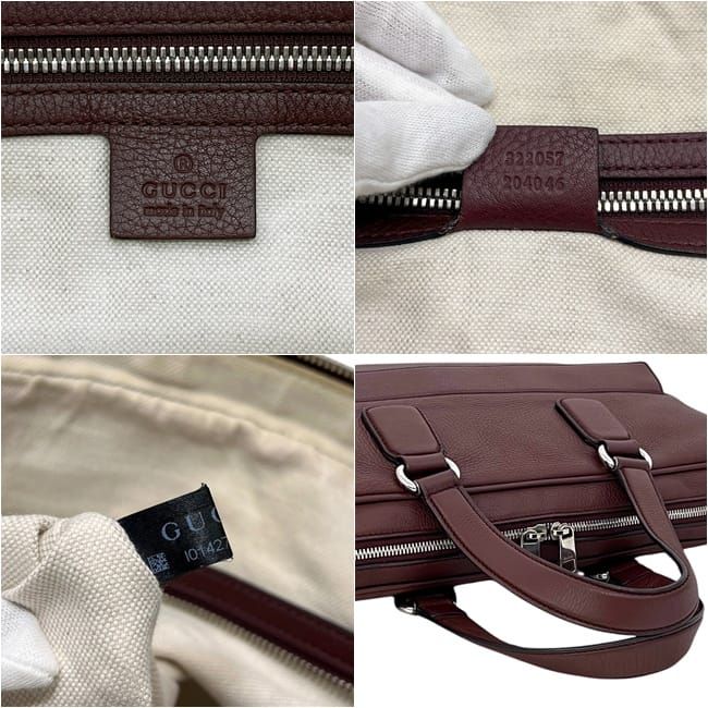 Gucci Briefcase Bordeaux Interlocking G Document Gray Leather GG Business — view 5
