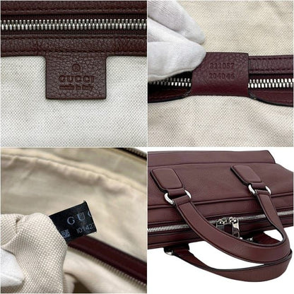 Gucci Briefcase Bordeaux Interlocking G Document Gray Leather GG Business — view 5