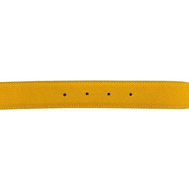 Hermes Belt Yellow Green Constance Waist 63 30 Togo Leather Logo Buckle — view 3