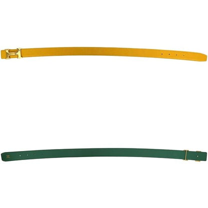 Hermes Belt Yellow Green Constance Waist 63 30 Togo Leather Logo Buckle — view 2