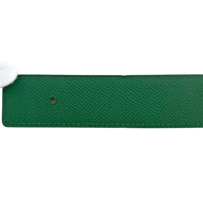 Hermes Belt Yellow Green Constance Waist 63 30 Togo Leather Logo Buckle — view 6