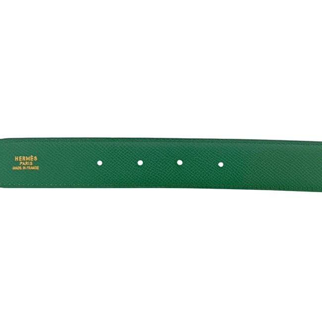 Hermes Belt Yellow Green Constance Waist 63 30 Togo Leather Logo Buckle — view 4