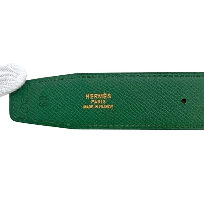 Hermes Belt Yellow Green Constance Waist 63 30 Togo Leather Logo Buckle — view 7