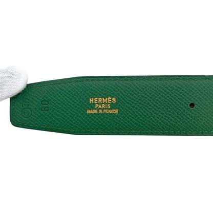 Hermes Belt Yellow Green Constance Waist 63 30 Togo Leather Logo Buckle — view 7