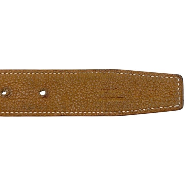 Hermes Belt Black Brown Constance Waist 93 30 Box Calf Togo Logo Buckle — view 6