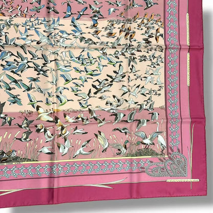 Hermes Scarf Silk Carre 90 Libres Comme L'air the Sky Is Pink — view 5