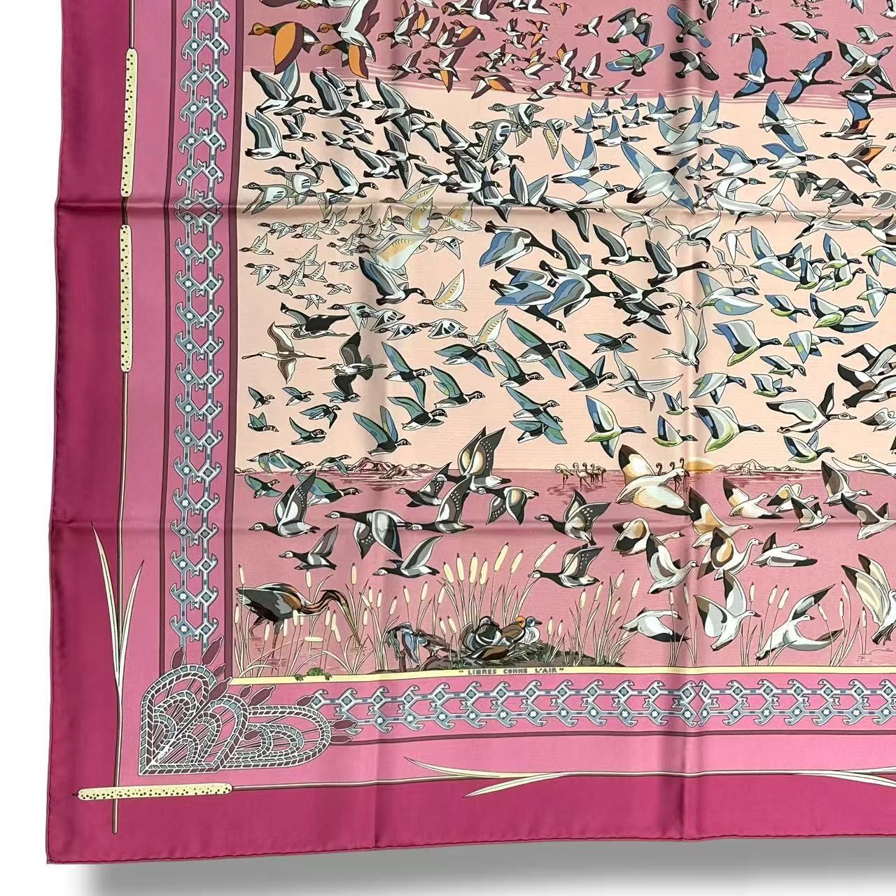 Hermes Scarf Silk Carre 90 Libres Comme L'air the Sky Is Pink — view 6