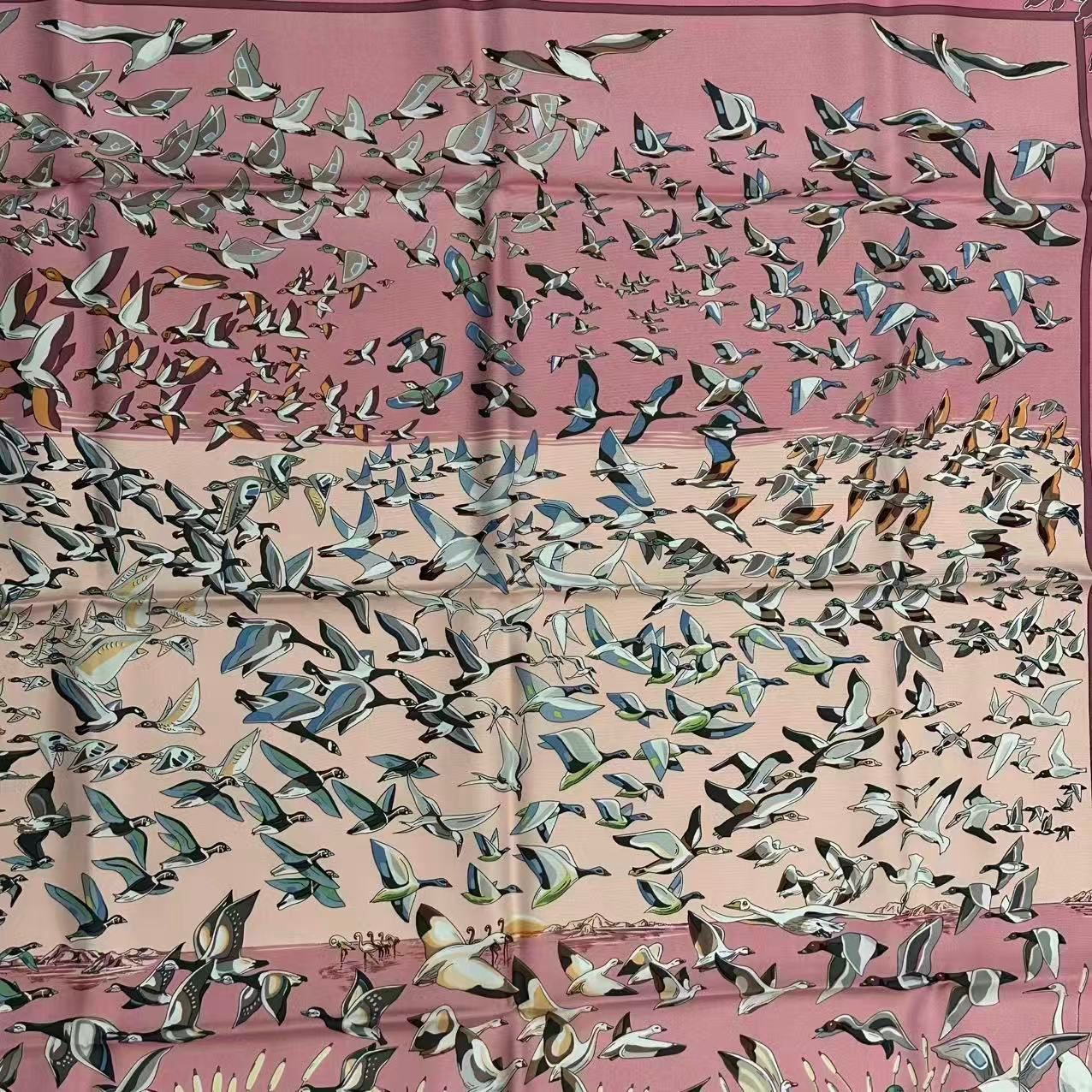Hermes Scarf Silk Carre 90 Libres Comme L'air the Sky Is Pink — view 7
